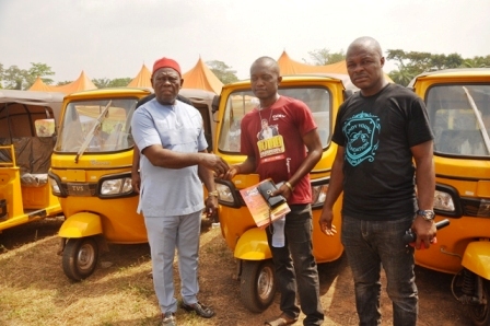 Presentation of tricycles to the beneficiaries